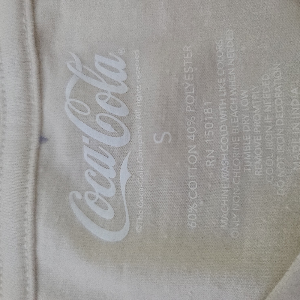 Coca Cola Drink Women's Short Sleeve T-Shirt Tee Beige Size S - Picture 5 of 6